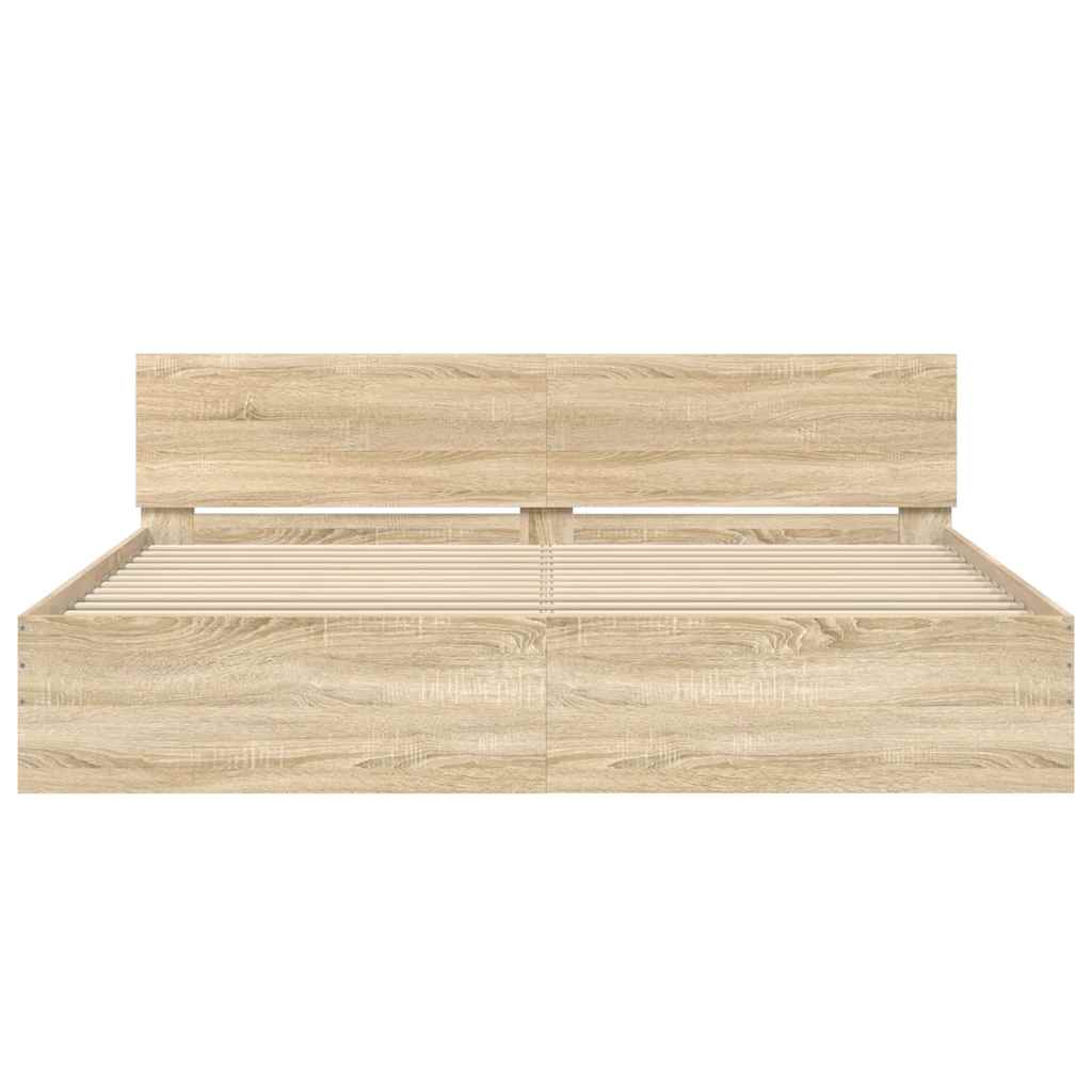 vidaXL Bed Frame without Mattress Sonoma Oak 160x200 cm 5