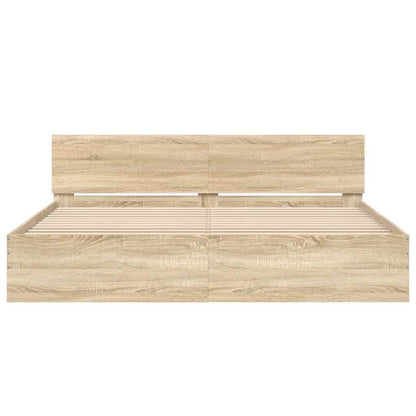 Bed Frame without Mattress Sonoma Oak 160 x 200 cm