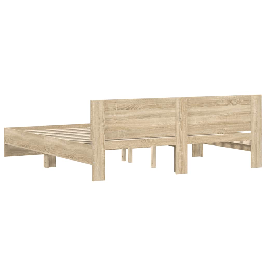 vidaXL Bed Frame without Mattress Sonoma Oak 160x200 cm 6