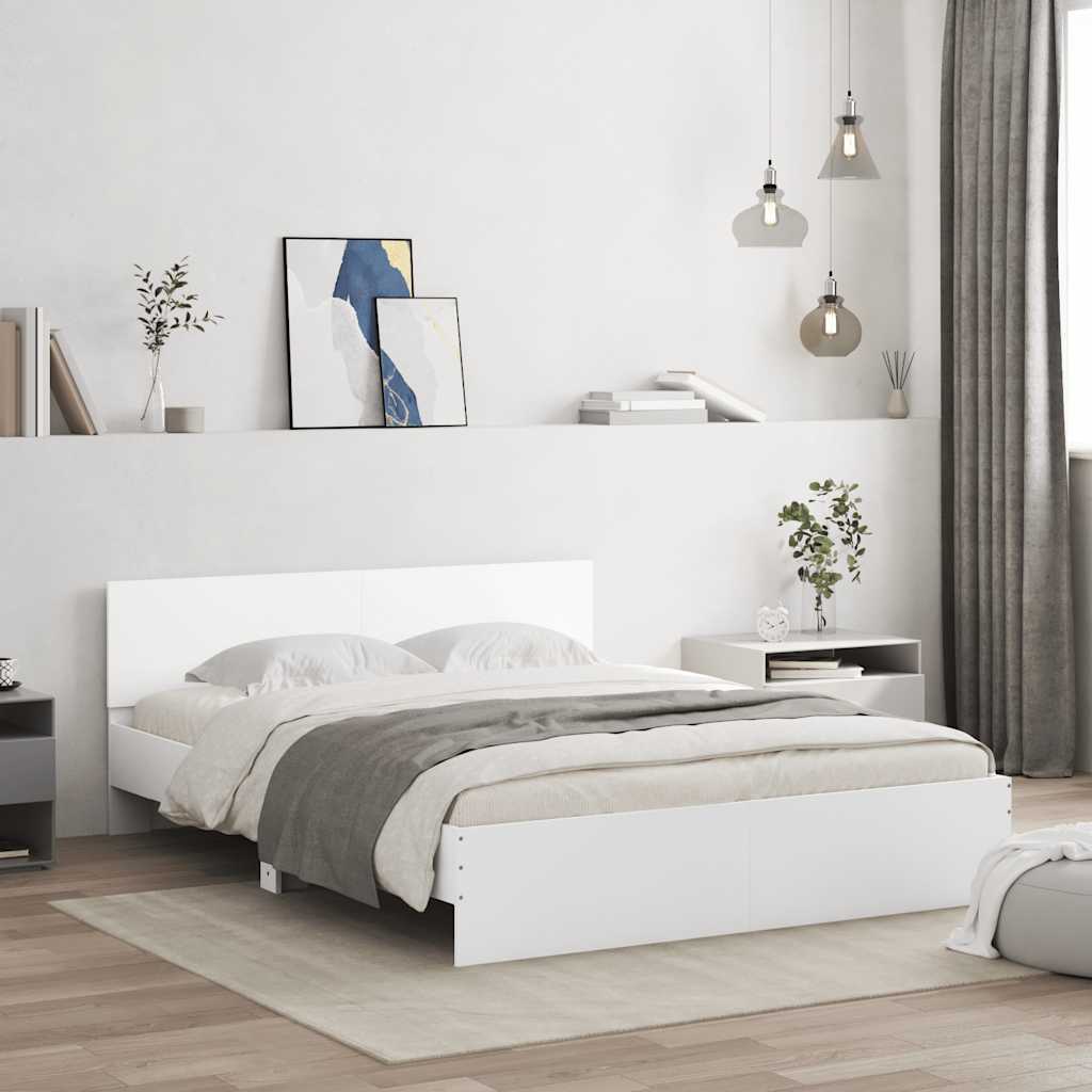 Bed Frame without Mattress White 140 x 190 cm