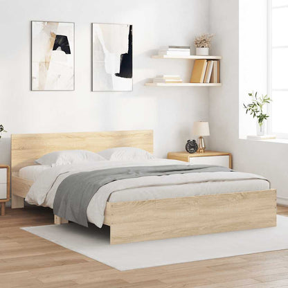 Bed Frame without Mattress Sonoma Oak 140 x 190 cm
