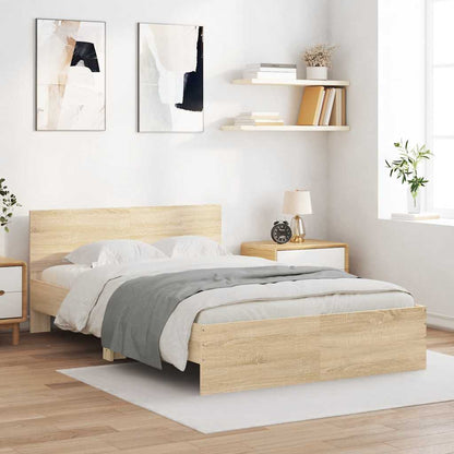 Bed Frame without Mattress Sonoma Oak 120 x 190 cm