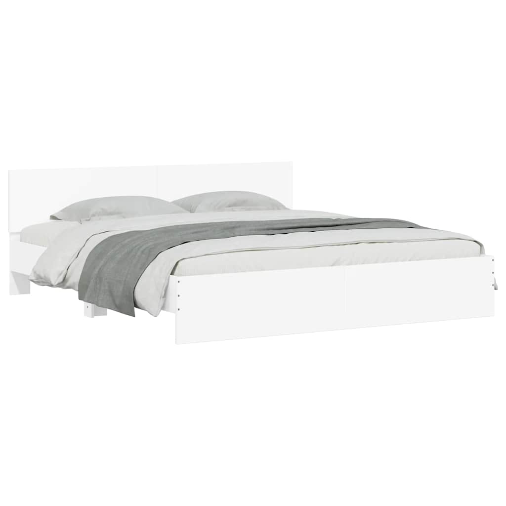 vidaXL Bed Frame with LED without Mattress White 200x200 cm 3