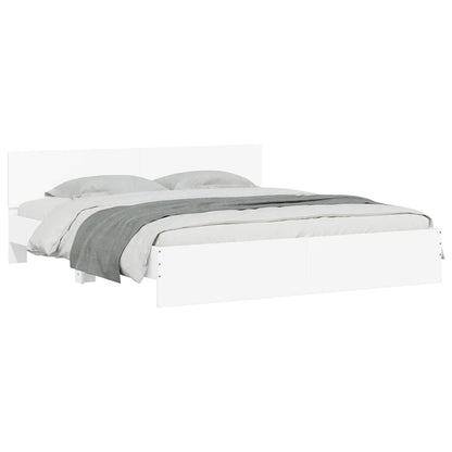 vidaXL Bed Frame with LED without Mattress White 200x200 cm 3