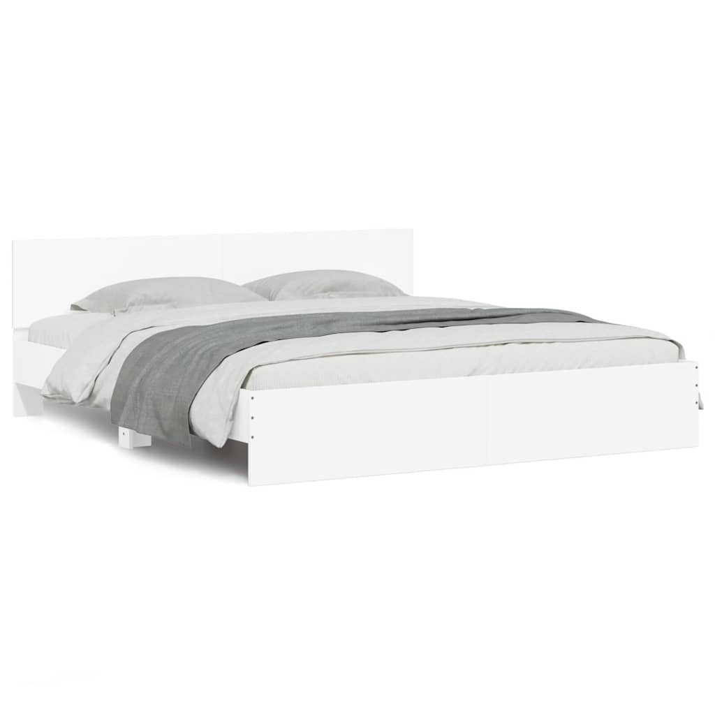 vidaXL Bed Frame with LED without Mattress White 200x200 cm 5