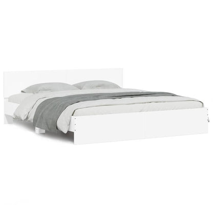vidaXL Bed Frame with LED without Mattress White 200x200 cm 5