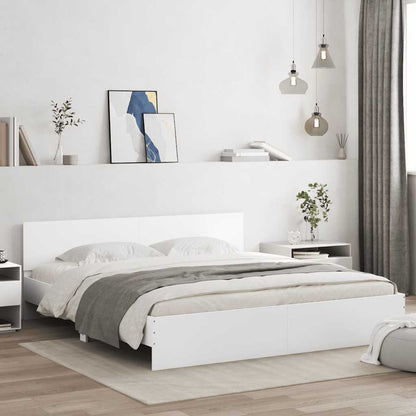 vidaXL Bed Frame with LED without Mattress White 200x200 cm 1