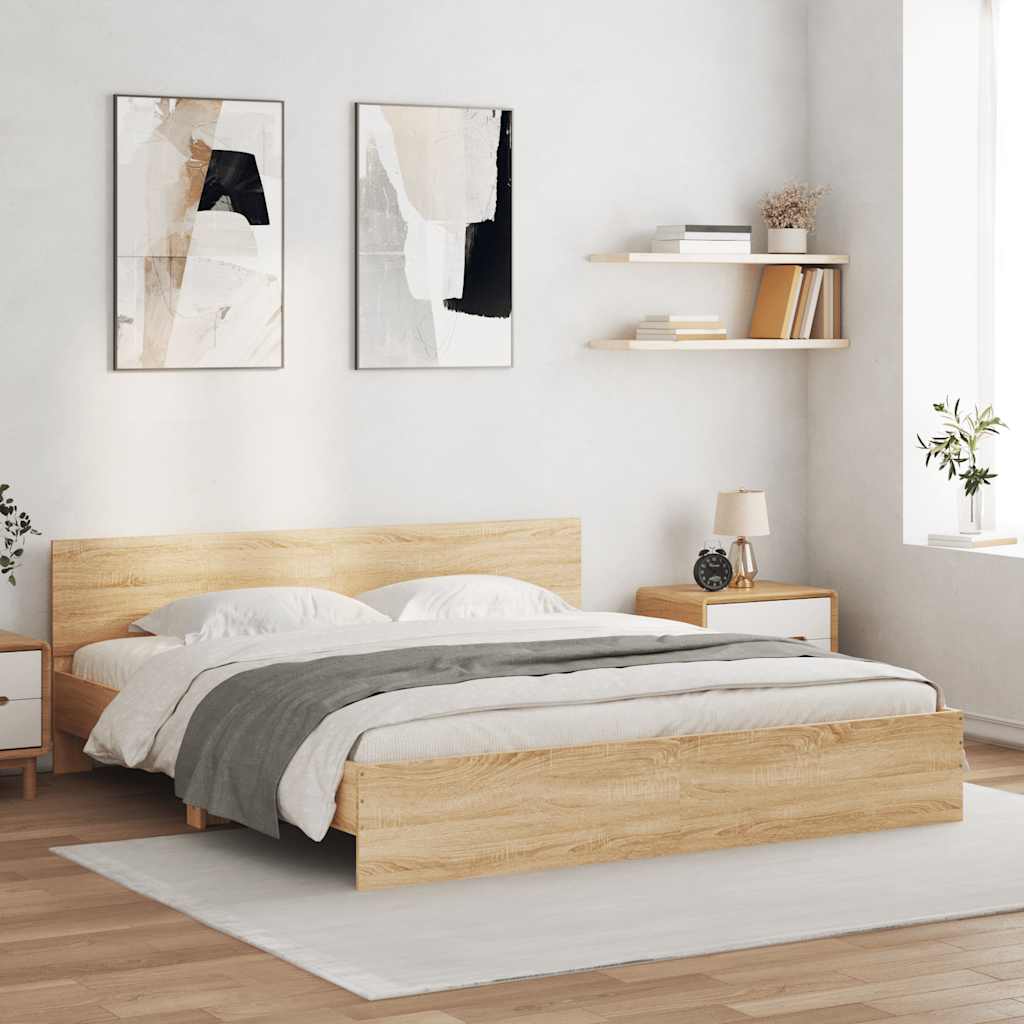 vidaXL Bed Frame with LED without Mattress 200x200 cm Length 200 cm Width 200 cm