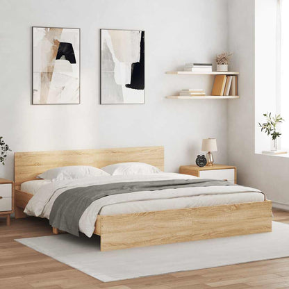 vidaXL Bed Frame with LED without Mattress 200x200 cm Length 200 cm Width 200 cm