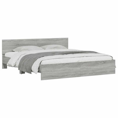 vidaXL Bed Frame with LED without Mattress Grey Sonoma 200x200 cm 3