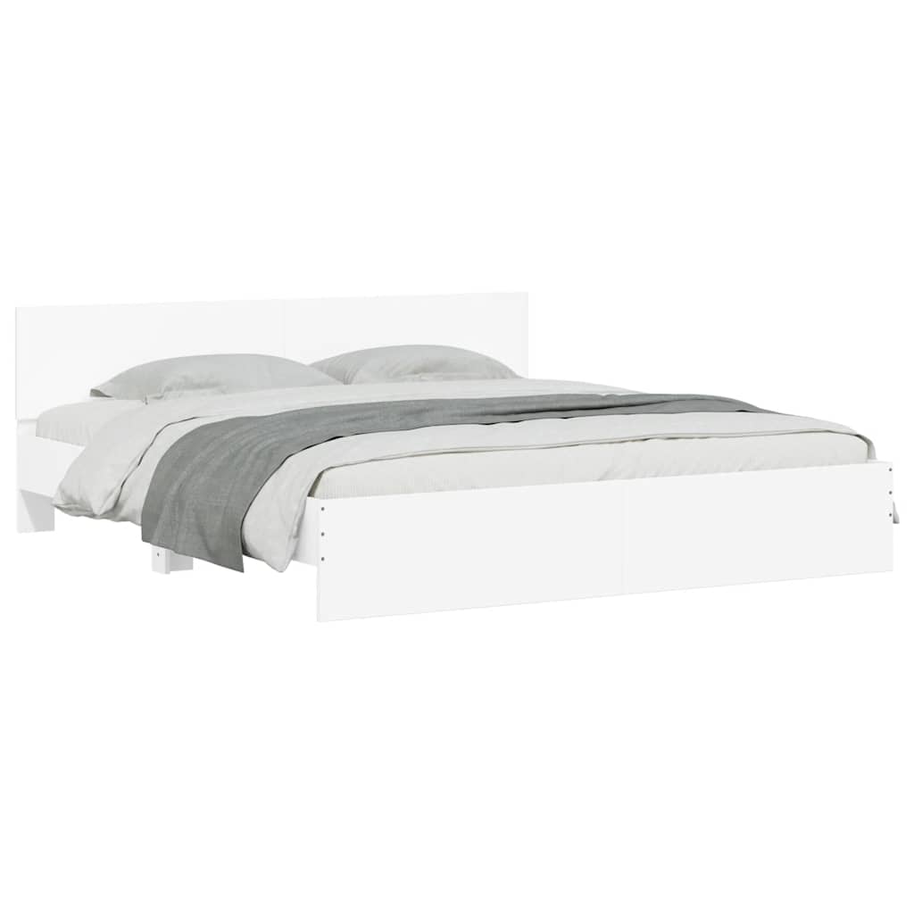 vidaXL Bed Frame with LED without Mattress White 180x200 cm Super King 3