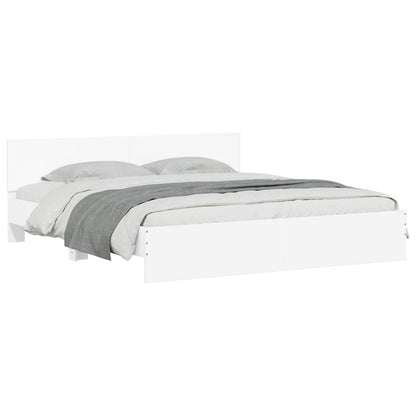 vidaXL Bed Frame with LED without Mattress White 180x200 cm Super King 3
