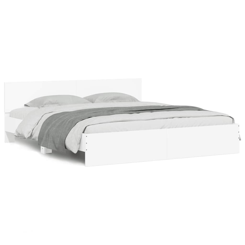 vidaXL Bed Frame with LED without Mattress White 180x200 cm Super King 5