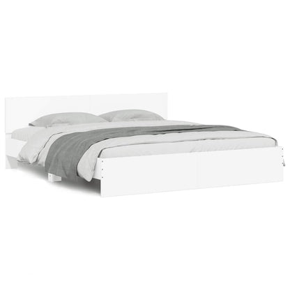 vidaXL Bed Frame with LED without Mattress White 180x200 cm Super King 5