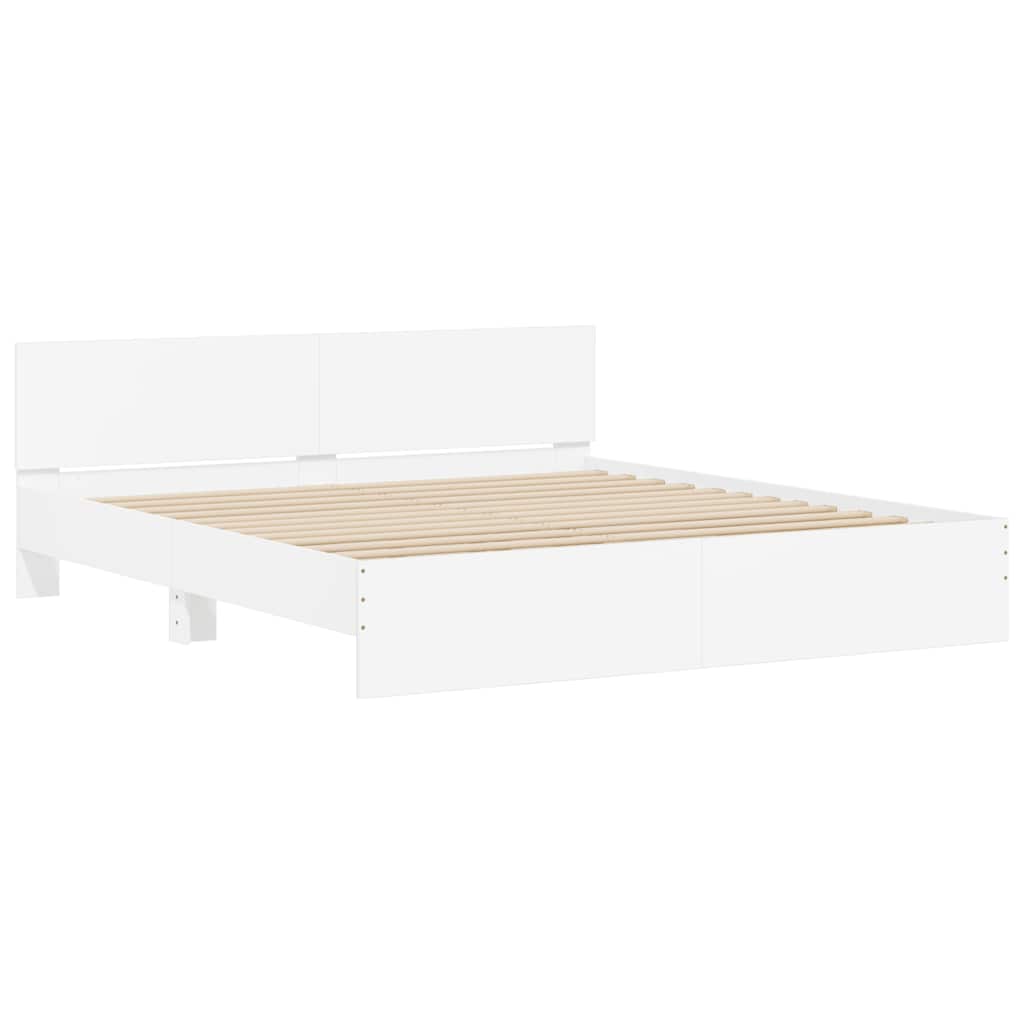vidaXL Bed Frame with LED without Mattress White 180x200 cm Super King 6