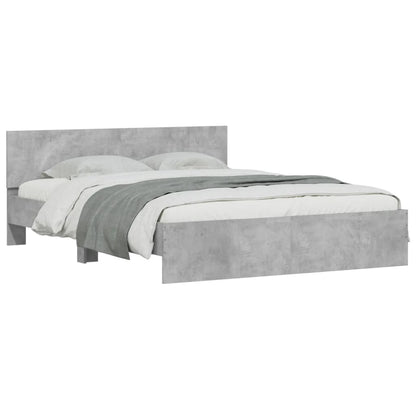 vidaXL Bed Frame with LED without Mattress Concrete Grey 160x200 cm 3