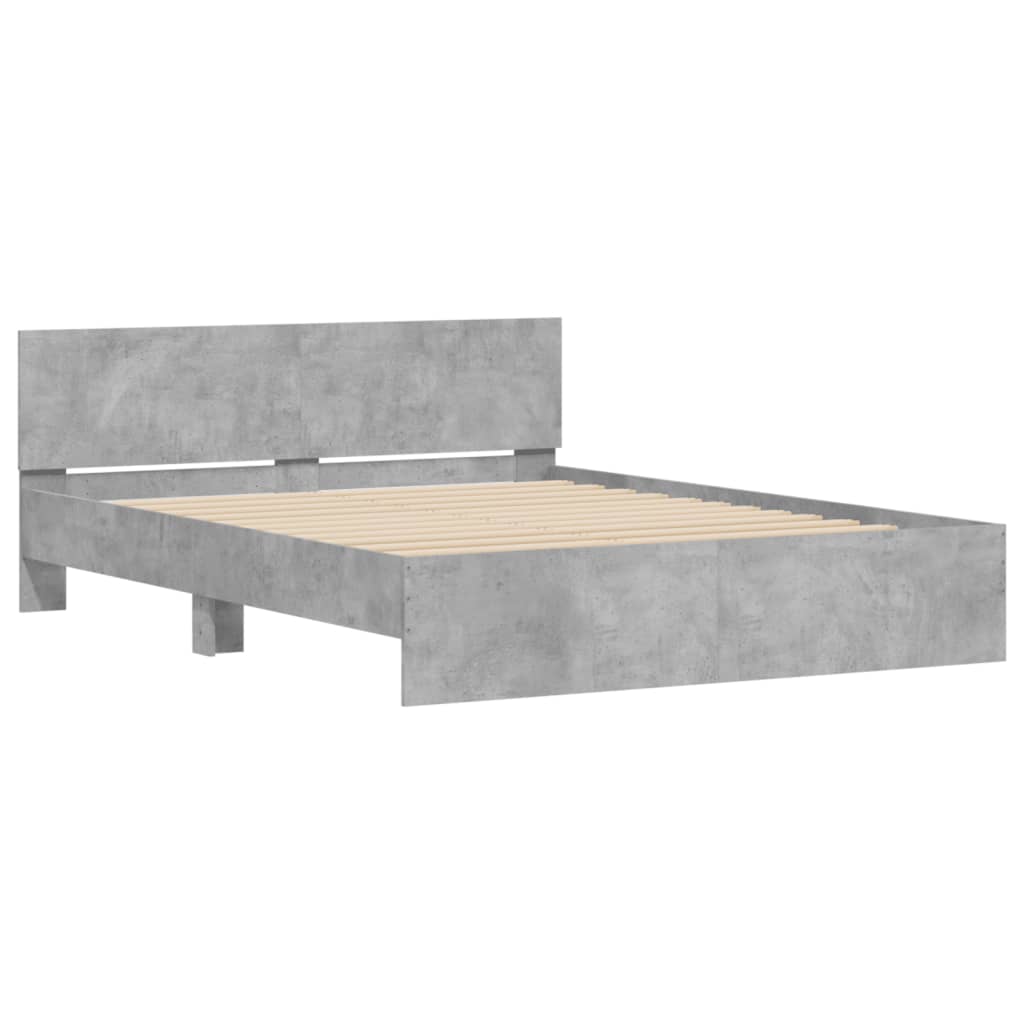 vidaXL Bed Frame with LED without Mattress Concrete Grey 160x200 cm 6