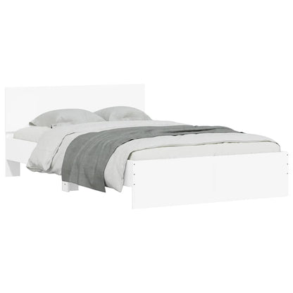 vidaXL Bed Frame with Headboard and LED White 120x200 cm 5
