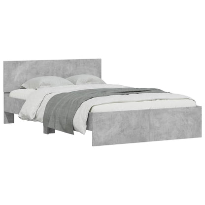 Bed Frame with Headboard and LED 120x190 cm Concrete grey
