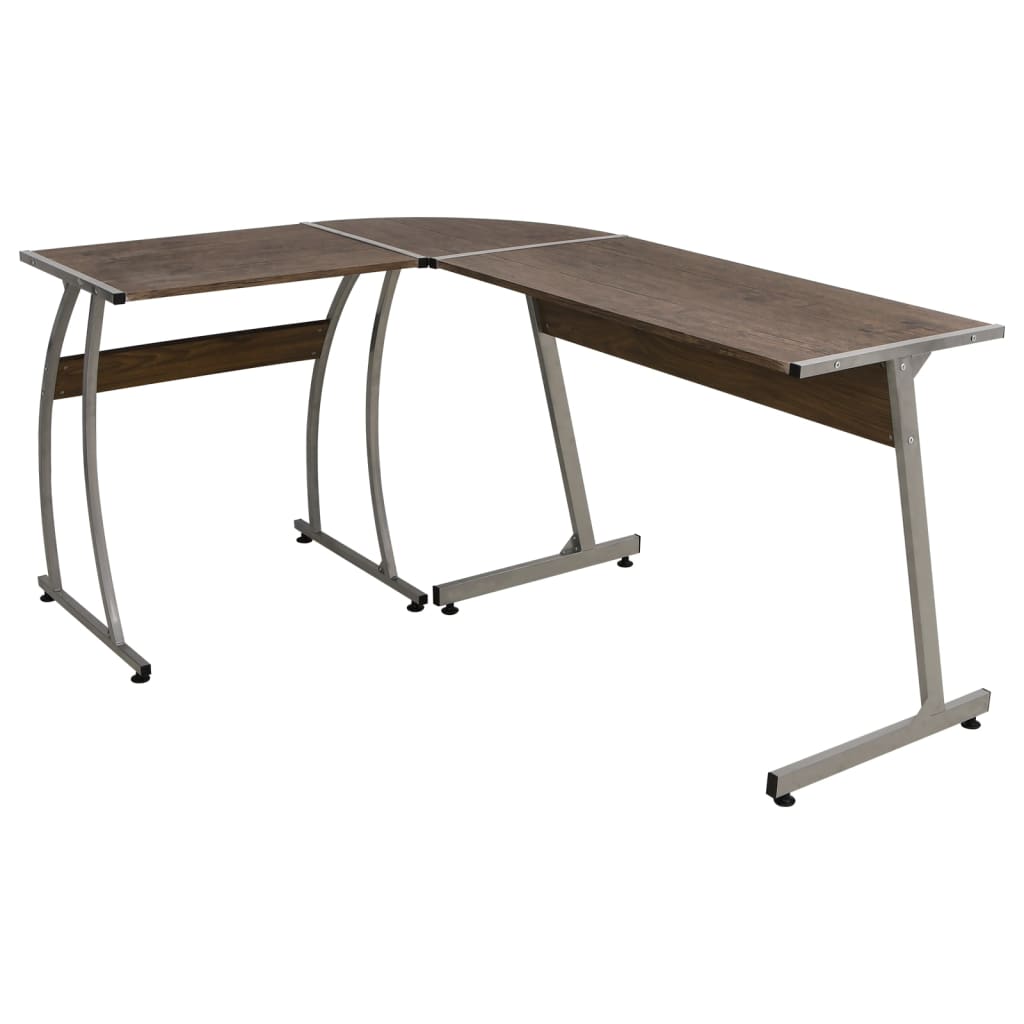 Corner Desk L-Shaped Brown