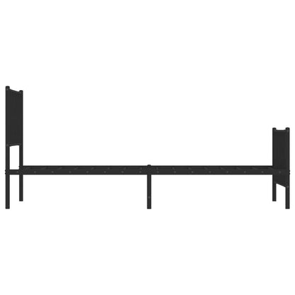 Metal Bed Frame without Mattress with Footboard with Headboard & Footboard Black 90 cm 200 cm