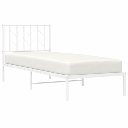 Metal Bed Frame without Mattress with Headboard White 80 cm 200 cm