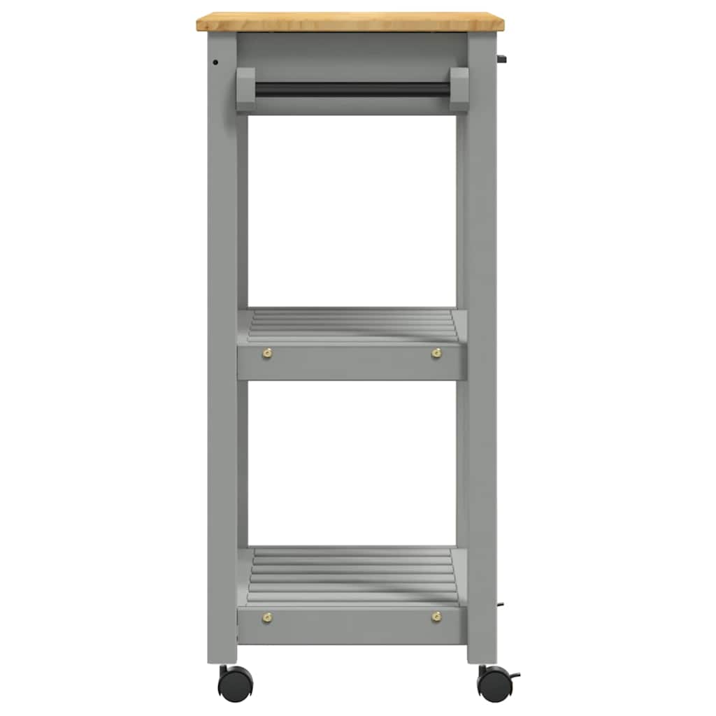 Kitchen Trolley MONZA Solid Pine Wood Grey 60 x 40 x 88.5 cm