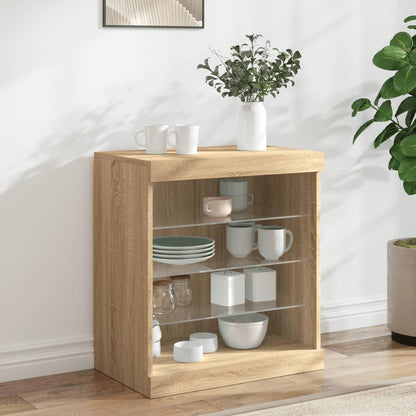 Sideboard with LED Lights 60,5x37x67 cm Sonoma oak
