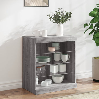 Sideboard with LED Lights 60,5x37x67 cm Grey sonoma
