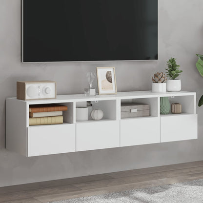 TV Wall Cabinets 60x30x30 cm Engineered Wood 2 pcs White