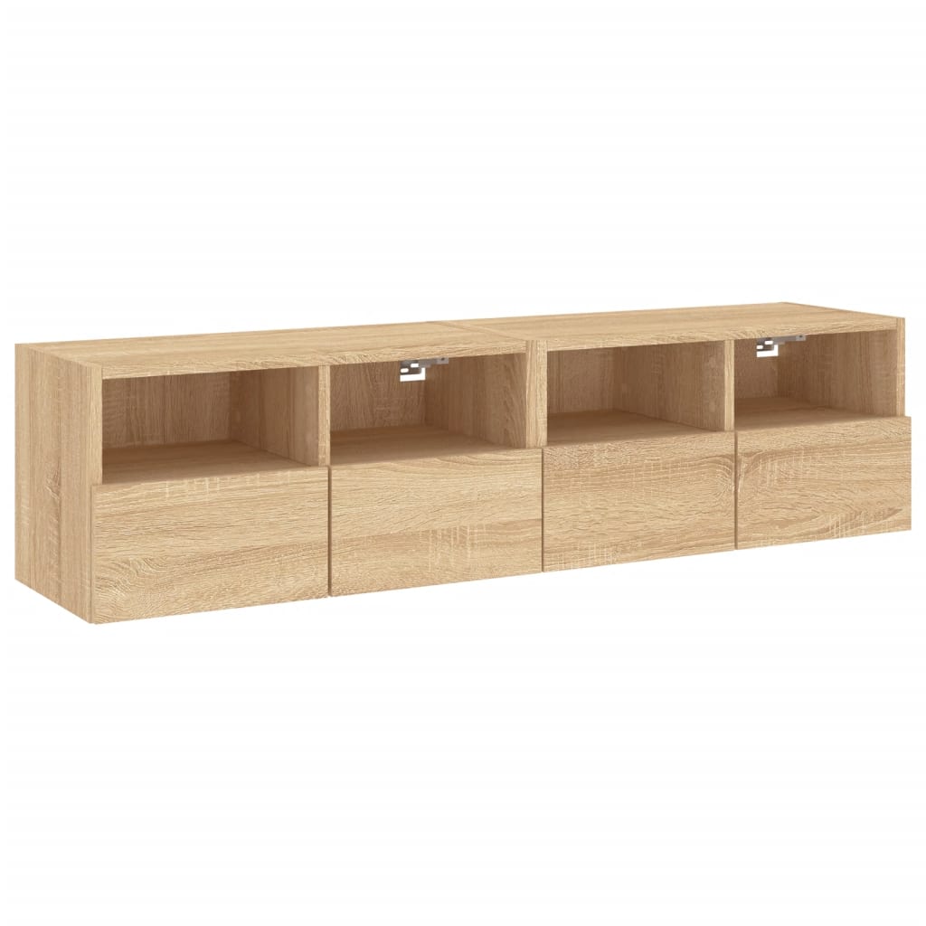TV Wall Cabinets 60x30x30 cm Engineered Wood 2 pcs Sonoma oak
