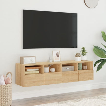 TV Wall Cabinets 60x30x30 cm Engineered Wood 2 pcs Sonoma oak