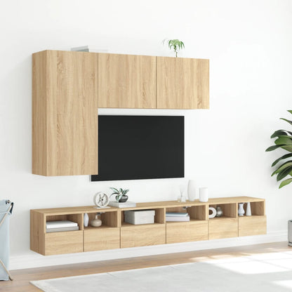 TV Wall Cabinets 60x30x30 cm Engineered Wood 2 pcs Sonoma oak