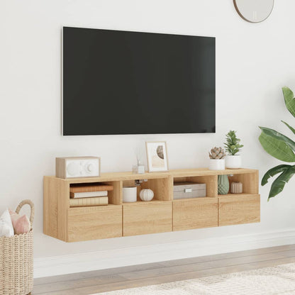 TV Wall Cabinets 60x30x30 cm Engineered Wood 2 pcs Sonoma oak