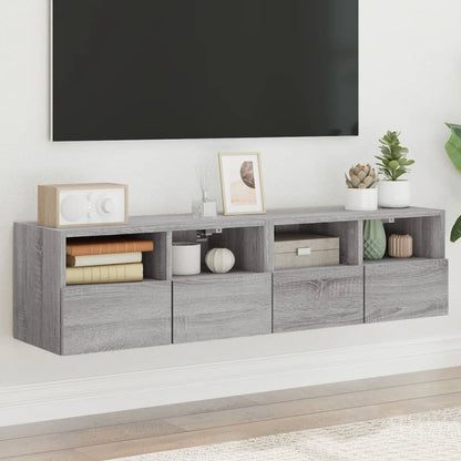 TV Wall Cabinets 60x30x30 cm Engineered Wood 2 pcs Grey sonoma