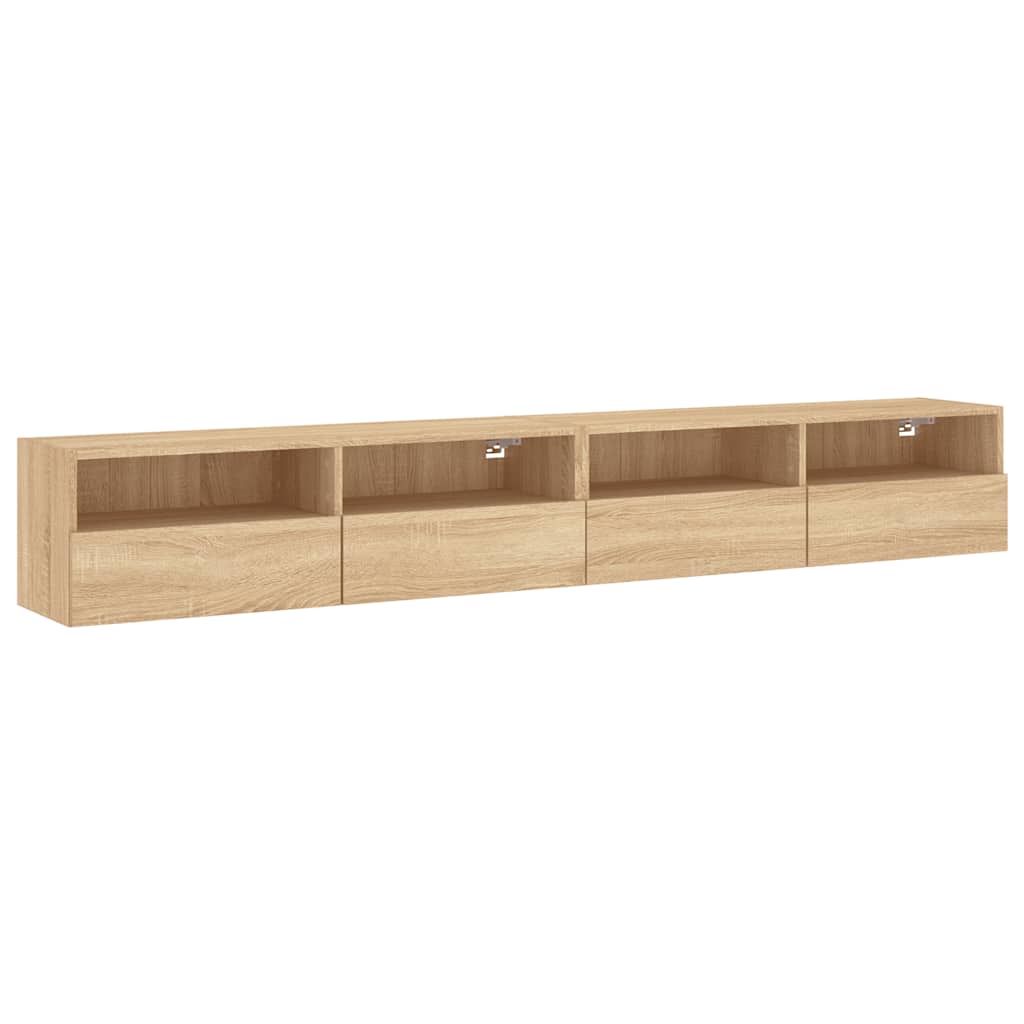 vidaXL TV Wall Cabinets 2 pcs Sonoma Oak 100x30x30 cm Engineered Wood 2