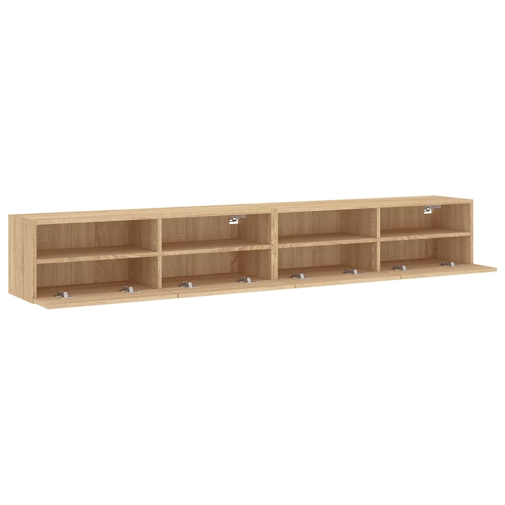 vidaXL TV Wall Cabinets 2 pcs Sonoma Oak 100x30x30 cm Engineered Wood 5