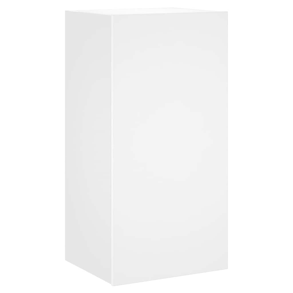 TV Wall Cabinet with LED Lights Width 40.5 cm White