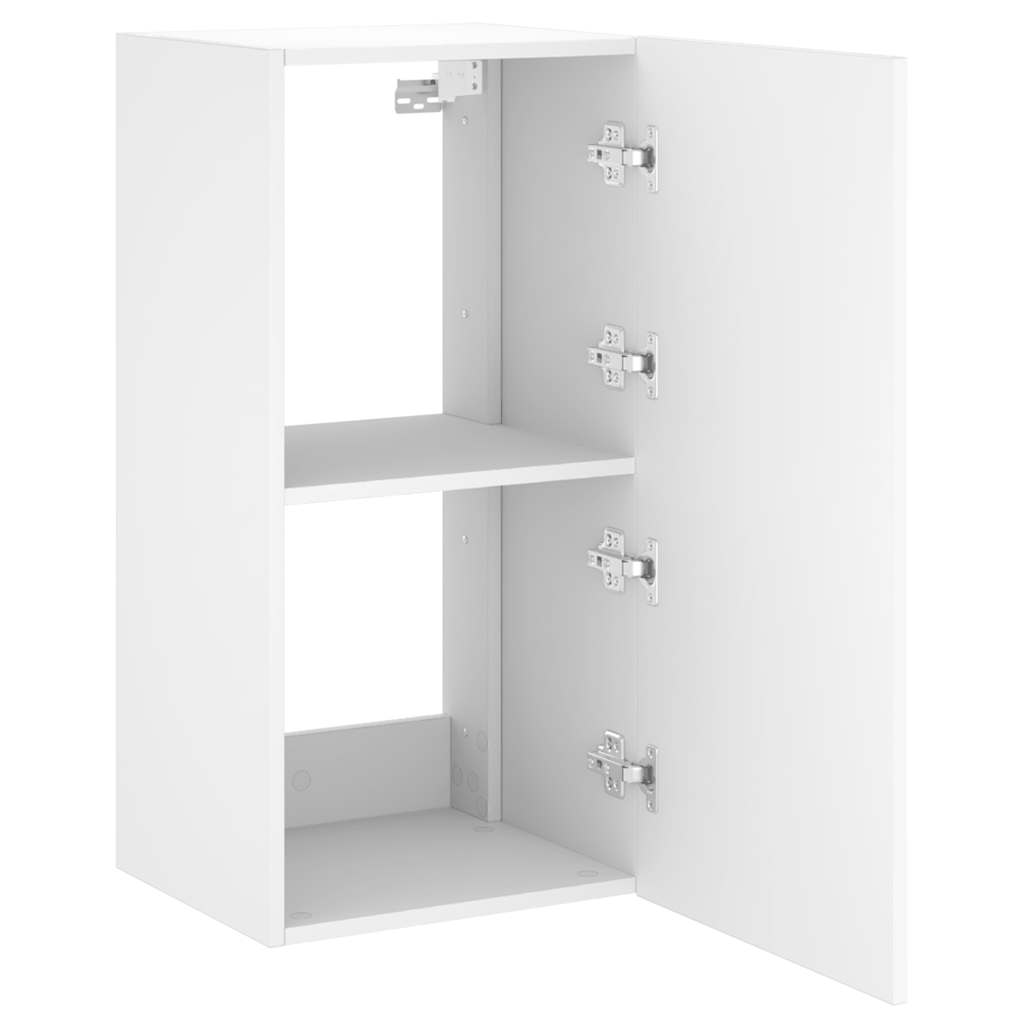 TV Wall Cabinet with LED Lights Width 40.5 cm White