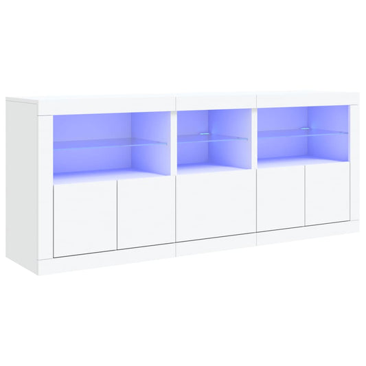 vidaXL Sideboard with LED Lights White 162x37x67 cm 2