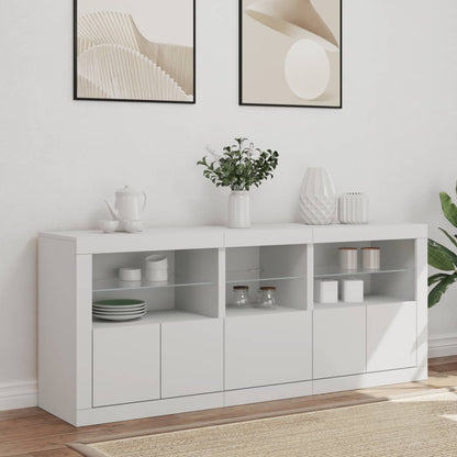 vidaXL Sideboard with LED Lights White 162x37x67 cm 3