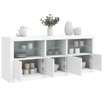 vidaXL Sideboard with LED Lights White 162x37x67 cm 4