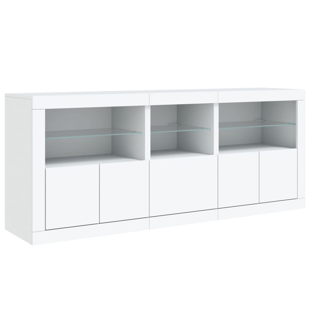 vidaXL Sideboard with LED Lights White 162x37x67 cm 5