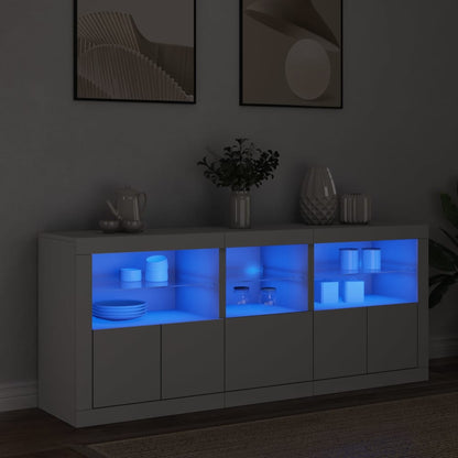 vidaXL Sideboard with LED Lights White 162x37x67 cm 1