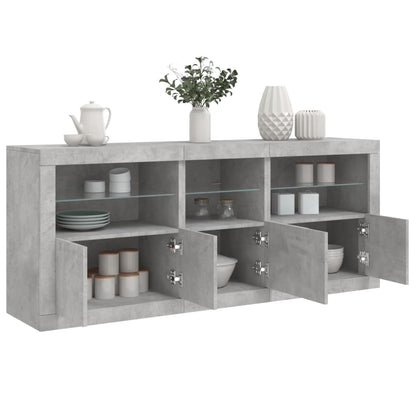 vidaXL Sideboard with LED Lights Concrete Grey 162x37x67 cm 4
