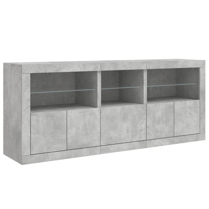vidaXL Sideboard with LED Lights Concrete Grey 162x37x67 cm 5