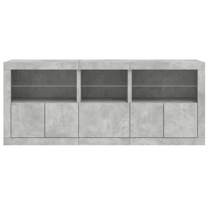 vidaXL Sideboard with LED Lights Concrete Grey 162x37x67 cm 6