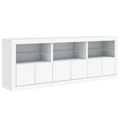 vidaXL Sideboard with LED Lights White 181.5x37x67 cm 5