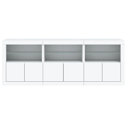 vidaXL Sideboard with LED Lights White 181.5x37x67 cm 6