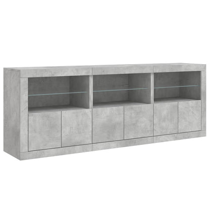 vidaXL Sideboard with LED Lights Concrete Grey 181.5x37x67 cm 5